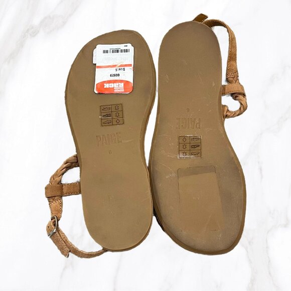 PAIGE Women's Toffee‎ Drew Braided Thong Sandals, Size 6 - Picture 5 of 5